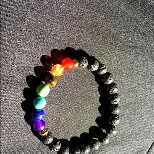 Chakra bracelet with lava rocks